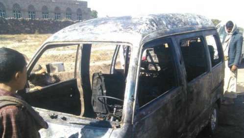 إنفجار حافلة في صنعاء كانت تقل كمية كبيرة من البنزين الى السوق السوداء