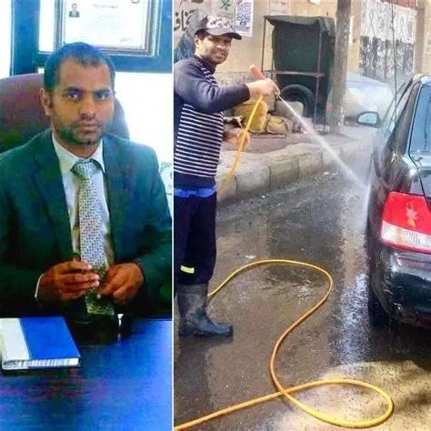 نتيجة نهب رواتبه.. مدير مؤسسة الثورة للصحافة يعمل في "مغسلة سيارات" بصنعاء  