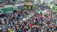 مسيرة حاشدة في تعز تضامنًا مع غزة  